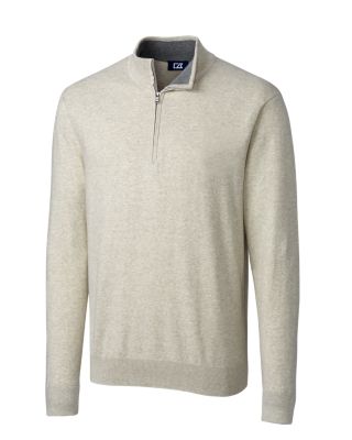 Cutter & Buck Lakemont Tri-Blend Mens Quarter Zip Pullover Sweater