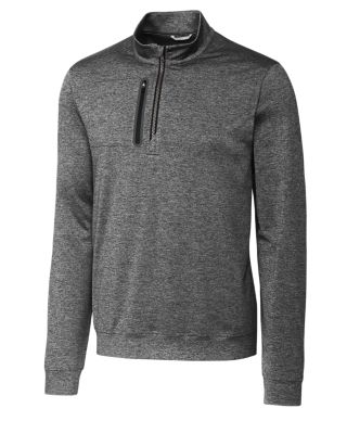 Cutter & Buck Stealth Heathered Mens Big and Tall Quarter Zip Pullover