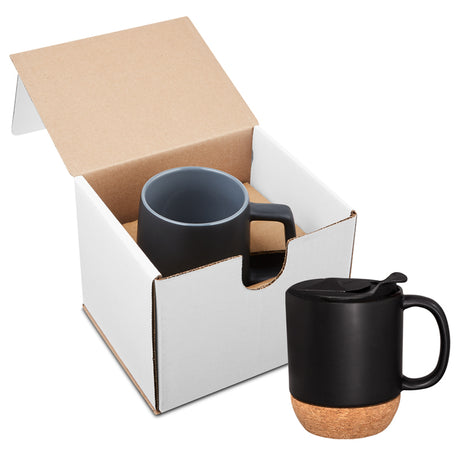 14 Oz. Ceramic Mug w/Cork Base in Individual Mailer