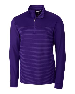 Cutter & Buck Traverse Stripe Stretch Quarter Zip Mens Pullover