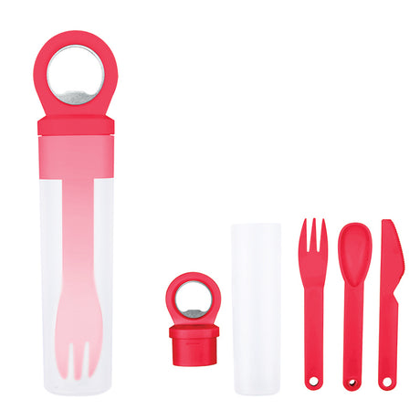 Plastic Utensil Set w/Bottle Opener