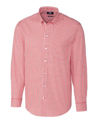 Cutter & Buck Easy Care Stretch Gingham Mens Long Sleeve Dress Shirt