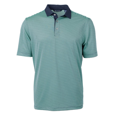 Cutter & Buck Virtue Eco Pique Micro Stripe Recycled Mens Polo