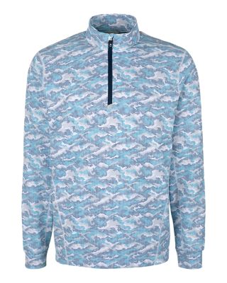 Cutter & Buck Traverse Camo Print Stretch Quarter Zip Mens Pullover