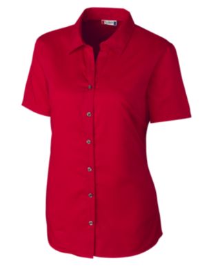 Clique Avesta Stain Resistant Womens Short Sleeve Button Down Shirt