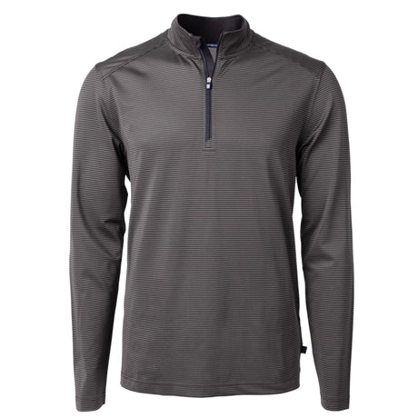 Cutter & Buck Virtue Eco Pique Micro Stripe Recycled Mens Quarter Zip