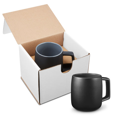 15 Oz. Geo Square Handle Ceramic Mug in Individual Mailer