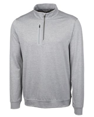 Cutter & Buck Stealth Heathered Mens Big and Tall Quarter Zip Pullover