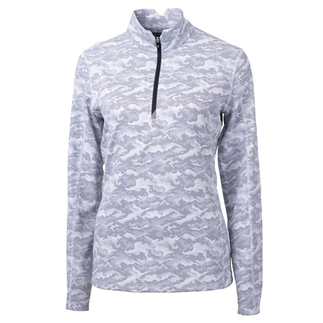 Cutter & Buck Traverse Camo Print Stretch Quarter Zip Womens Pullover