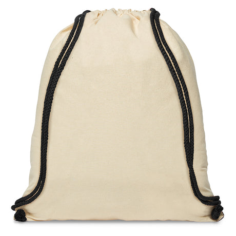 5 Oz. Cotton Ridge Accent Corner Drawstring Backpack