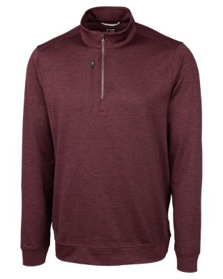 Cutter & Buck Stealth Heathered Quarter Zip Mens Pullover