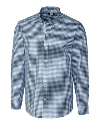 Cutter & Buck Easy Care Stretch Gingham Mens Long Sleeve Dress Shirt