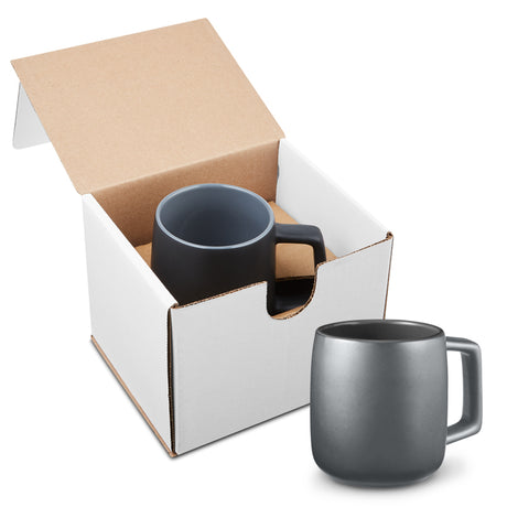 15 Oz. Geo Square Handle Ceramic Mug in Individual Mailer