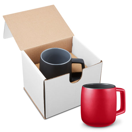 15 Oz. Geo Square Handle Ceramic Mug in Individual Mailer