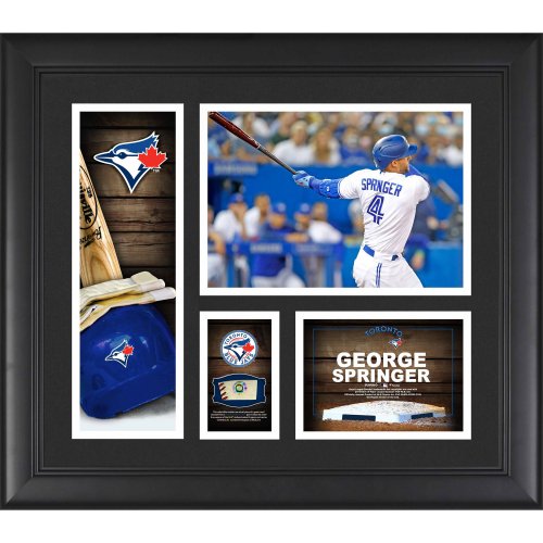 George Springer Toronto Blue Jays Framed 15" x 17" - Player Collage With A Piece Of Game-Used Ball