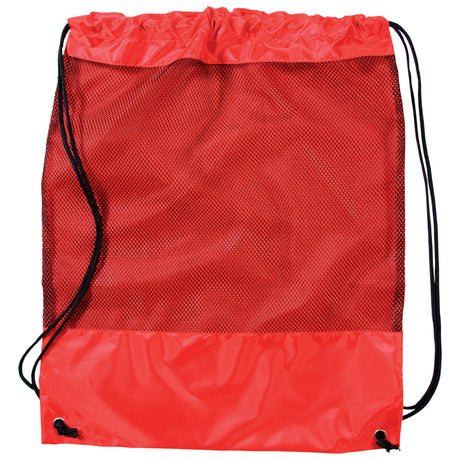 Mesh Panel Drawstring Backpack Bag