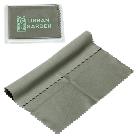 6" x 6" 220GSM Microfiber Cleaning Cloth in Clear PVC Case