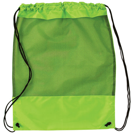 Mesh Panel Drawstring Backpack Bag