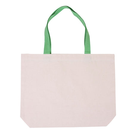 Cotton Canvas Tote w/Gusset & Color Accent Handles