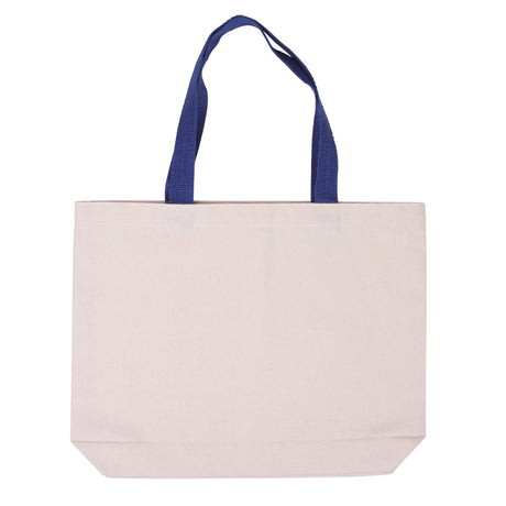 Cotton Canvas Tote w/Gusset & Color Accent Handles