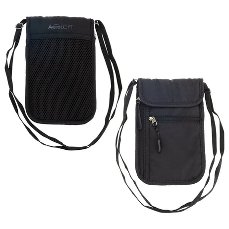 AeroLOFT™ Jet Black Safety Organizer Neck Wallet