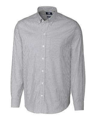 Cutter & Buck Stretch Oxford Stripe Mens Long Sleeve Dress Shirt