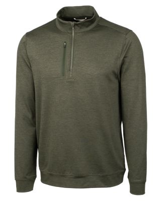 Cutter & Buck Stealth Heathered Quarter Zip Mens Pullover