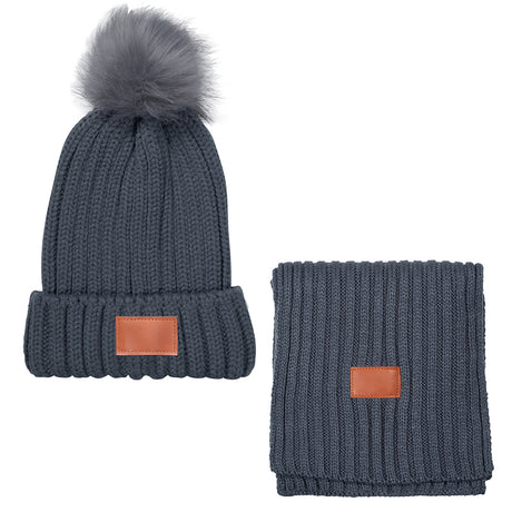 Leeman™ Ribbed Knit Winter Duo Beanie & Scarf