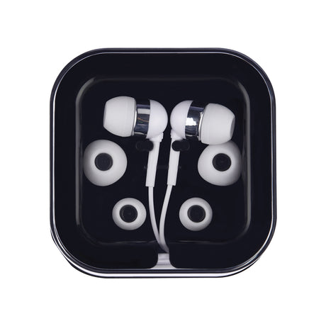 Earbuds w/Microphone in Square Case