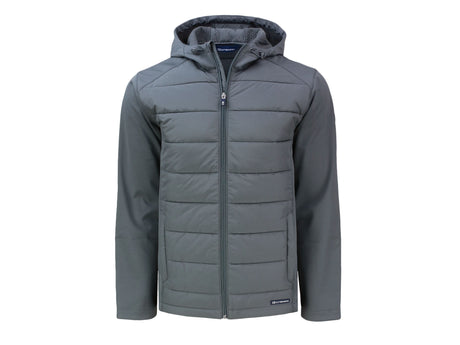 Cutter & Buck Evoke Hybrid Eco Softshell Recycled Full Zip Mens Big & Tall Hooded Jacket