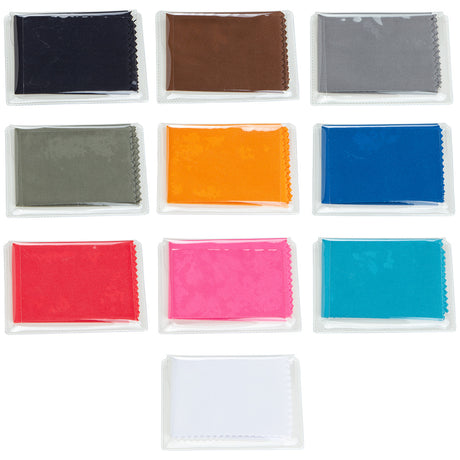 6" x 6" 220GSM Microfiber Cleaning Cloth in Clear PVC Case