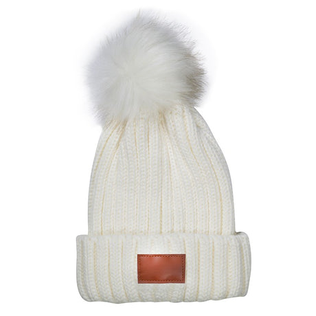 Leeman™ Knit Beanie w/Fur Pom Pom