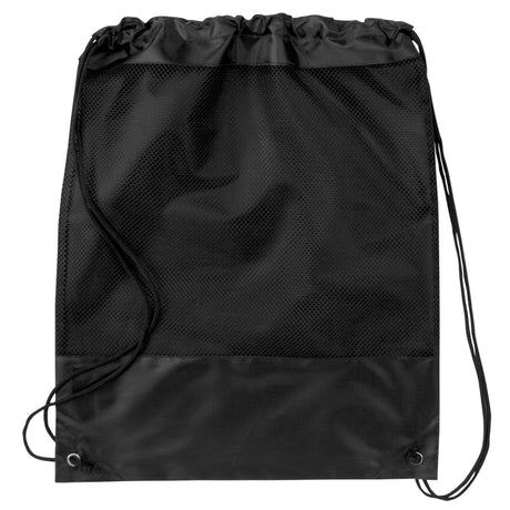 Mesh Panel Drawstring Backpack Bag