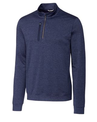 Cutter & Buck Stealth Heathered Quarter Zip Mens Pullover