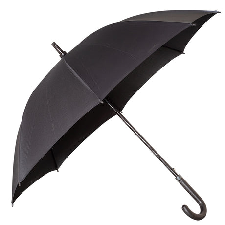 Leeman™ 48" Executive Umbrella w/Curved Faux Leather Handle