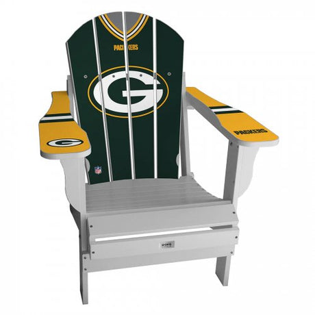 NFL Resin Folding Adirondack Jersey Chair - Greenbay Packers, White