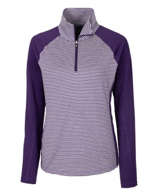 Cutter & Buck Forge Tonal Stripe Stretch Half Zip Womens Top