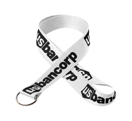 1" Silkscreened Flat Lanyard w/ a Key Ring