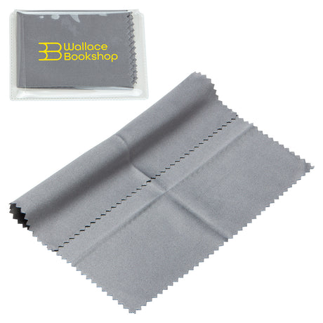 6" x 6" 220GSM Microfiber Cleaning Cloth in Clear PVC Case