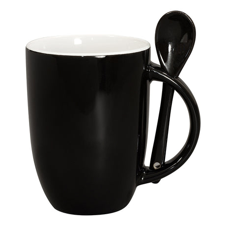 12 Oz. Dapper Ceramic Mug w/Spoon