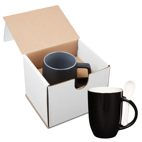 12 Oz. Dapper Ceramic Mug with Spoon in Individual Mailer