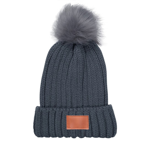 Leeman™ Knit Beanie w/Fur Pom Pom