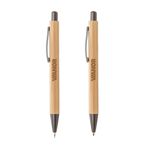 Lucky Clicker Bamboo Pen & Pencil Set