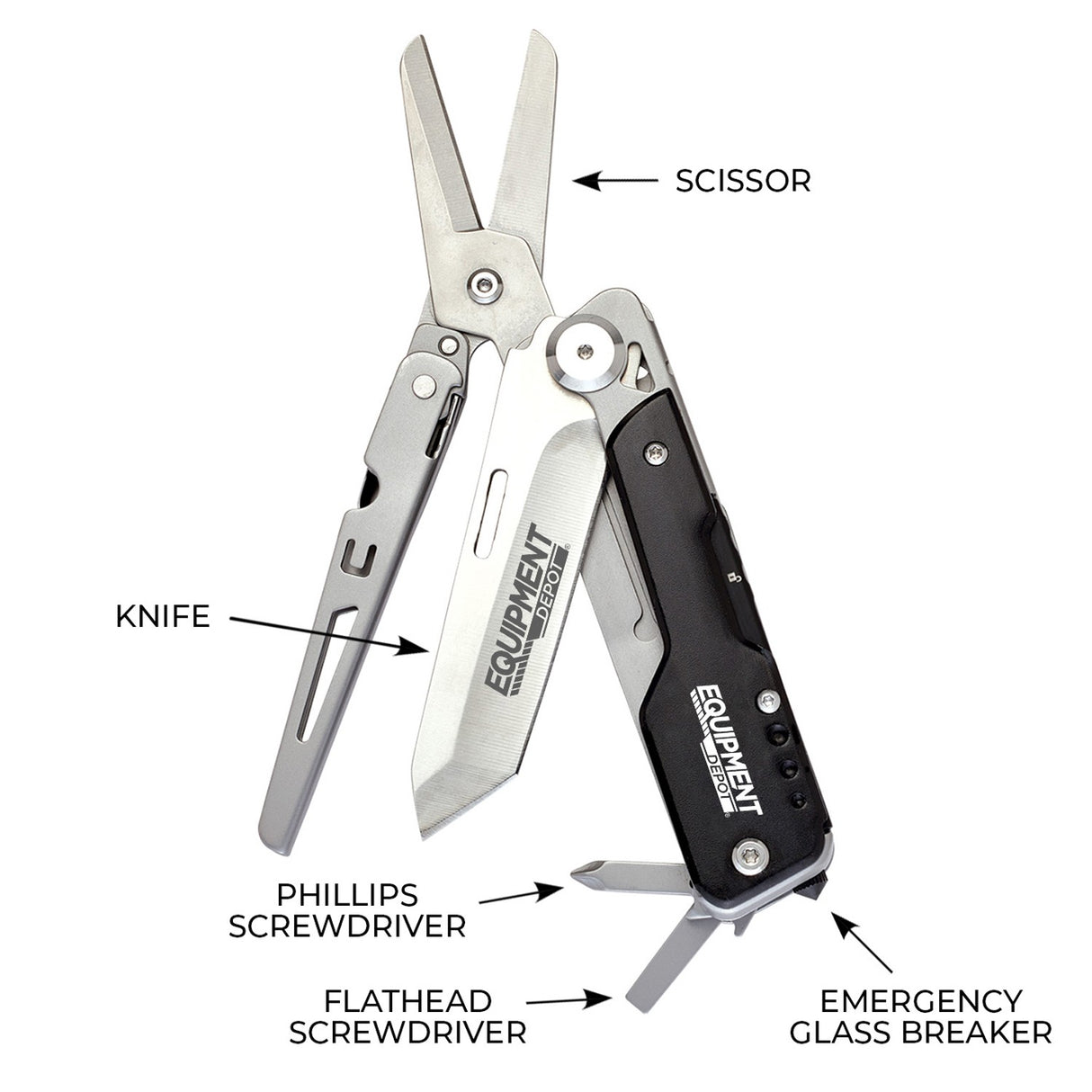 Cedar Creek® Gemini 2-In-1 Scissor Knife Multi-Tool