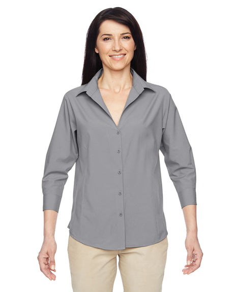 Harriton Ladies' Paradise 3/4-Sleeve Performance Shirt