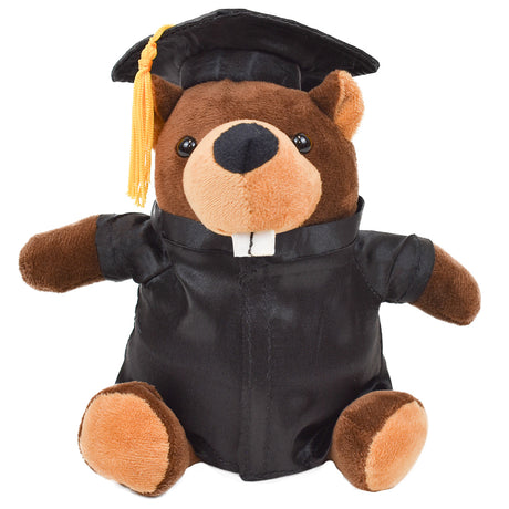 Graduation Plush - 6" Bizzie Beaver w/Gown & Cap