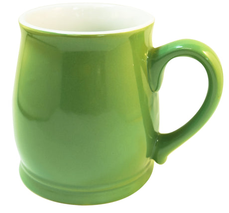 Gibson 16oz reactive glaze ceramic mug lime green/white