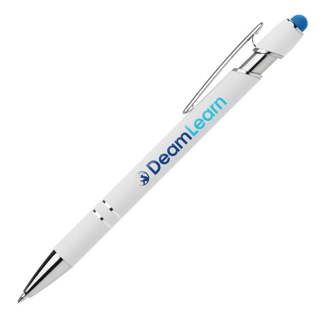 Ellipse Softy White Barrel Pen w/ Stylus - ColorJet