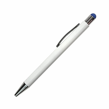 Stewart Aluminum Plunger Action Pen W/Silver Trim and coloured PDA Stylus (Stock 3-5 Days)