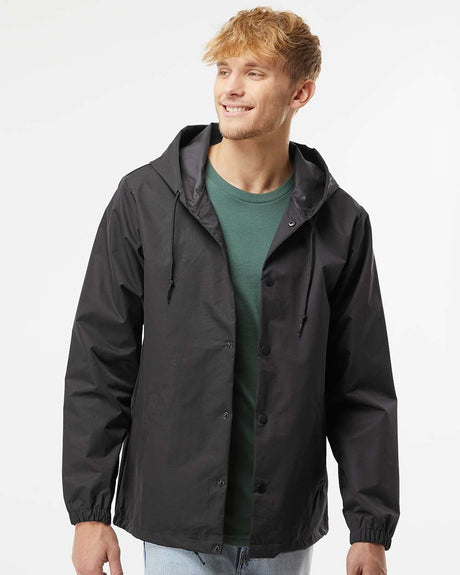 Independent Trading Co. Water Resistant Hooded Windbreaker Jacket